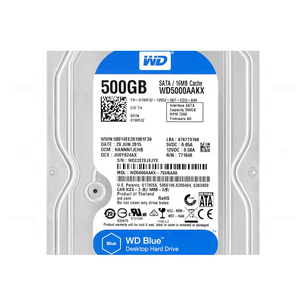 1WR32  DELL HARD DRIVE 500GB 7.2K 6G 3.5 LFF 16MB CACHE SATA